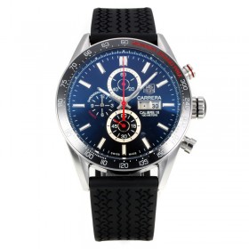Tag Heuer Carrera Calibre 16 Working Chronograph Ceramic Bezel with Black Dial Sapphire Glass