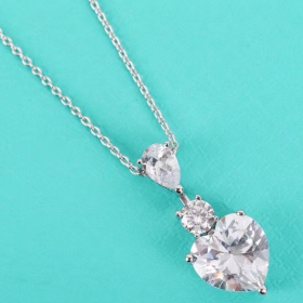2020 Tiffany Classic Heart 18k Platinum Diamond Necklaces 