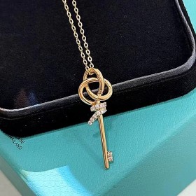 Tiffany Woven Keys  18k concentric knot Necklaces